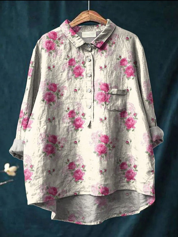 Margot - Klassische Blumenbluse