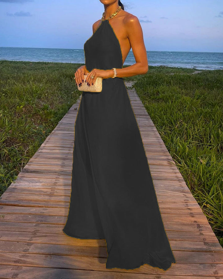 Kayla - Solid Color Kleid mit Halskette