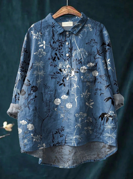 Margot - Klassische Blumenbluse