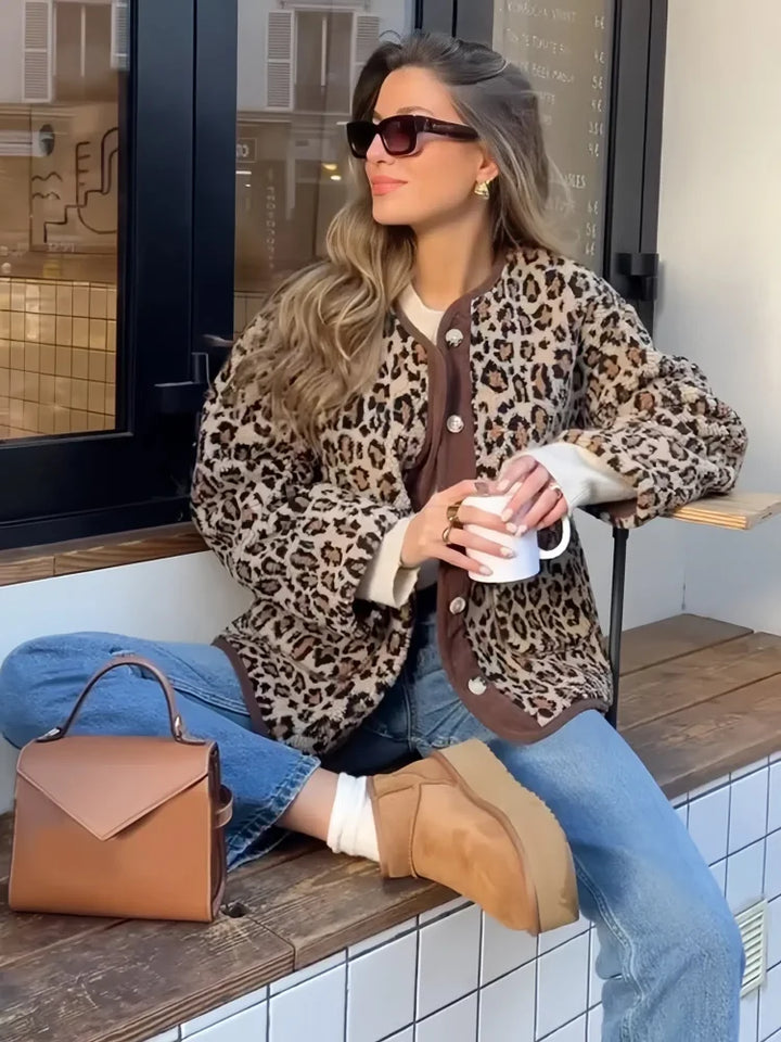 Miriam - Stilvolle Leoparden-Strickjacke