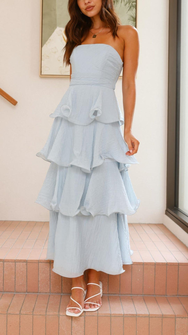 Kate - Maxikleid mit gestuften Rüschen