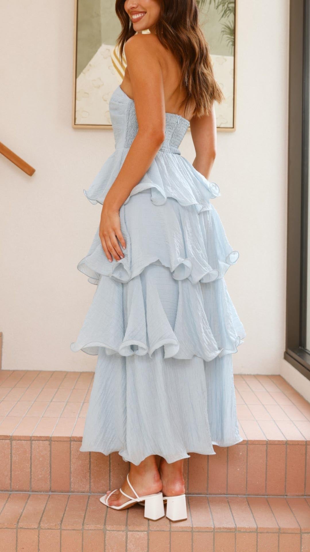 Kate - Maxikleid mit gestuften Rüschen