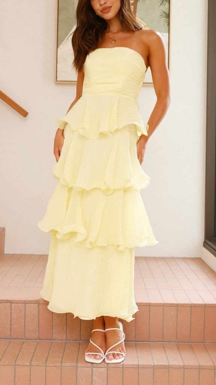 Kate - Maxikleid mit gestuften Rüschen