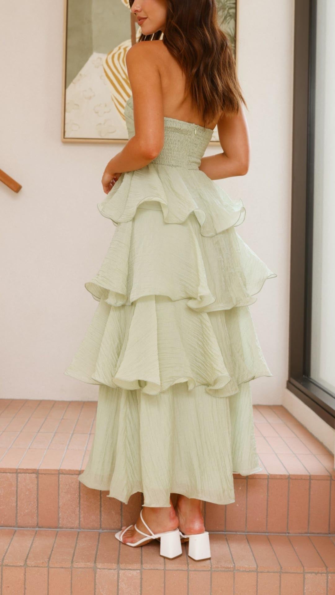 Kate - Maxikleid mit gestuften Rüschen