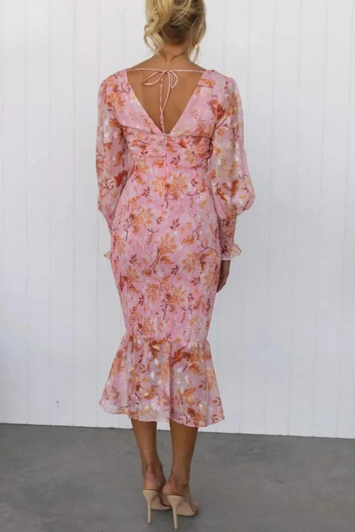 Megan - Midi-Kleid mit Blumenmuster