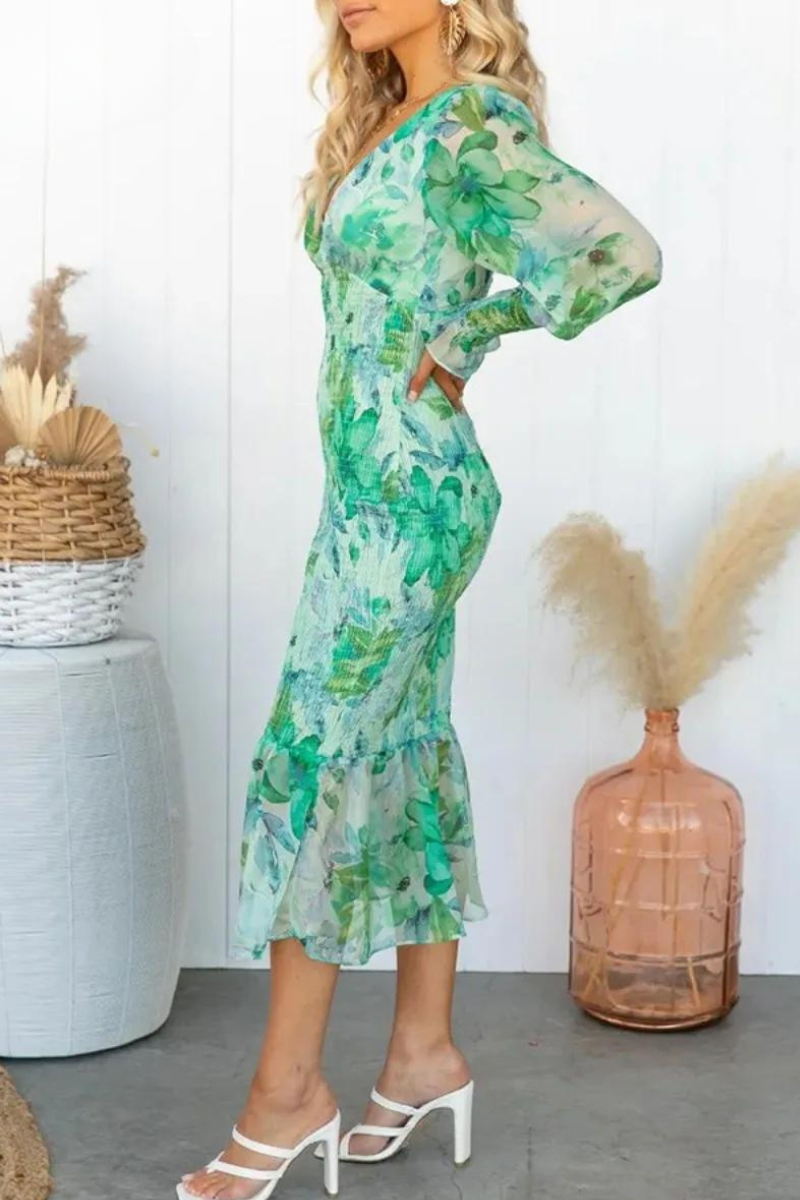 Megan - Midi-Kleid mit Blumenmuster