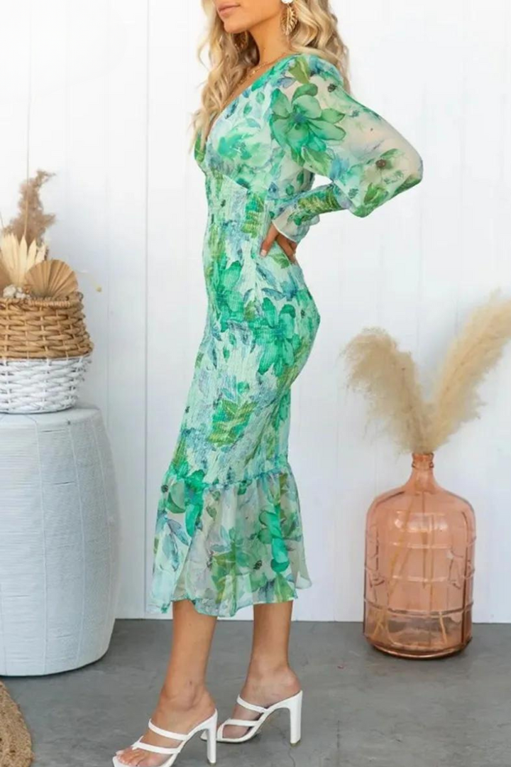 Megan - Midi-Kleid mit Blumenmuster