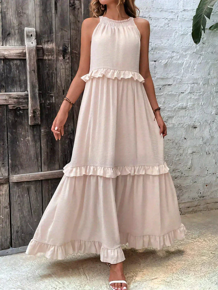 Ilona - HALTERNECK-KLEID MIT RÜSCHEN UND TASCHEN