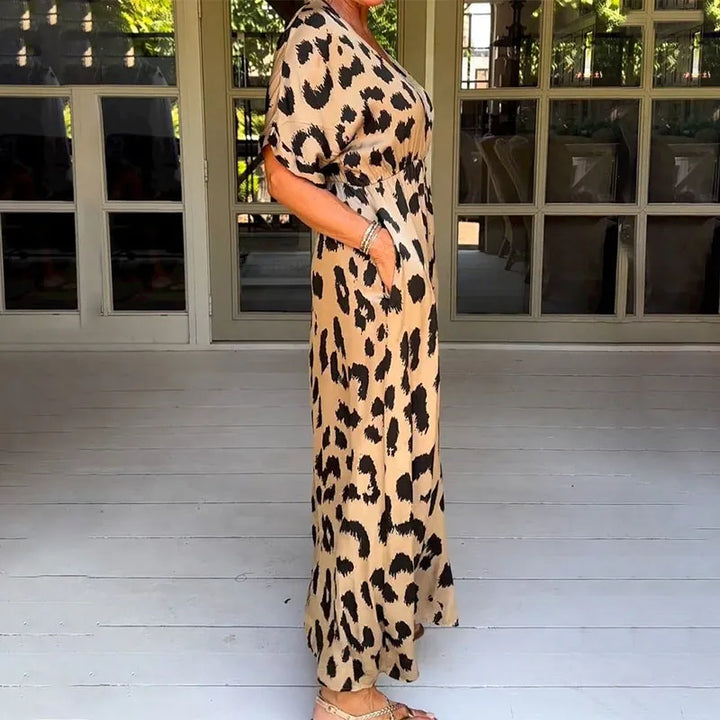 Helga - Maxikleid mit Leopardenmuster