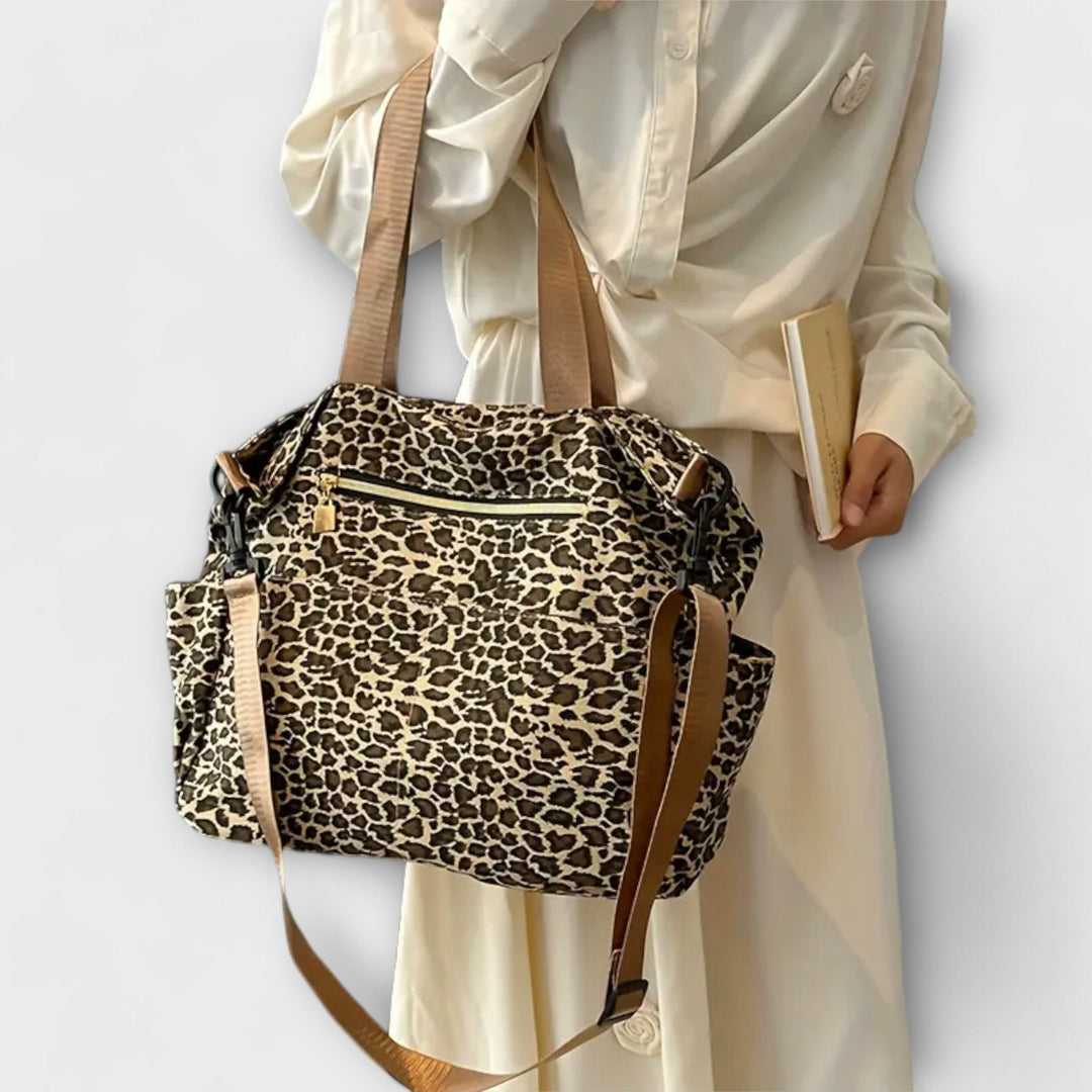 Idris - Leopardenmuster Canvas Umhängetasche