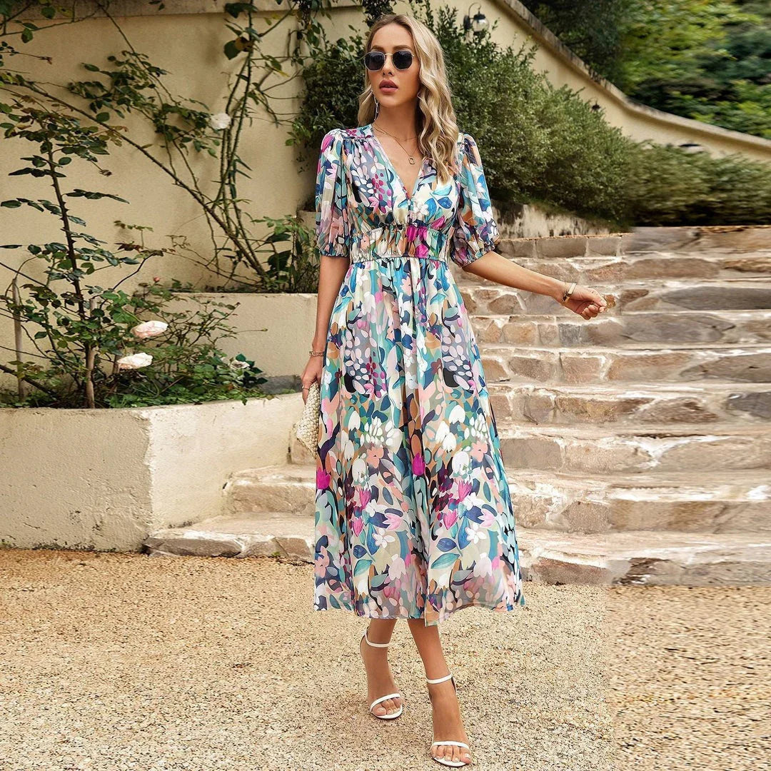 Isolde®️ | V-Ausschnitt Kleid