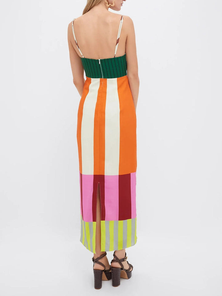 Elsa - Mehrfarbiges Langarmkleid