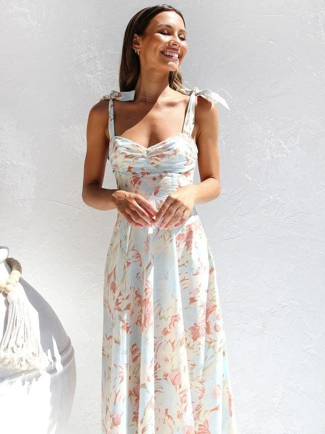 Kira -  Bedrucktes Midi-Kleid mit Trägern