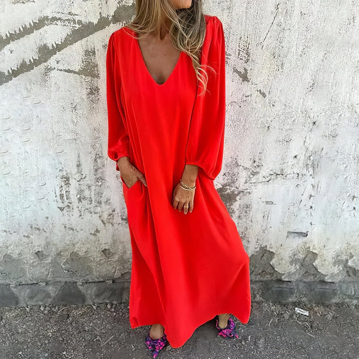 Gilly- Langes Boho-Kleid mit Taschen