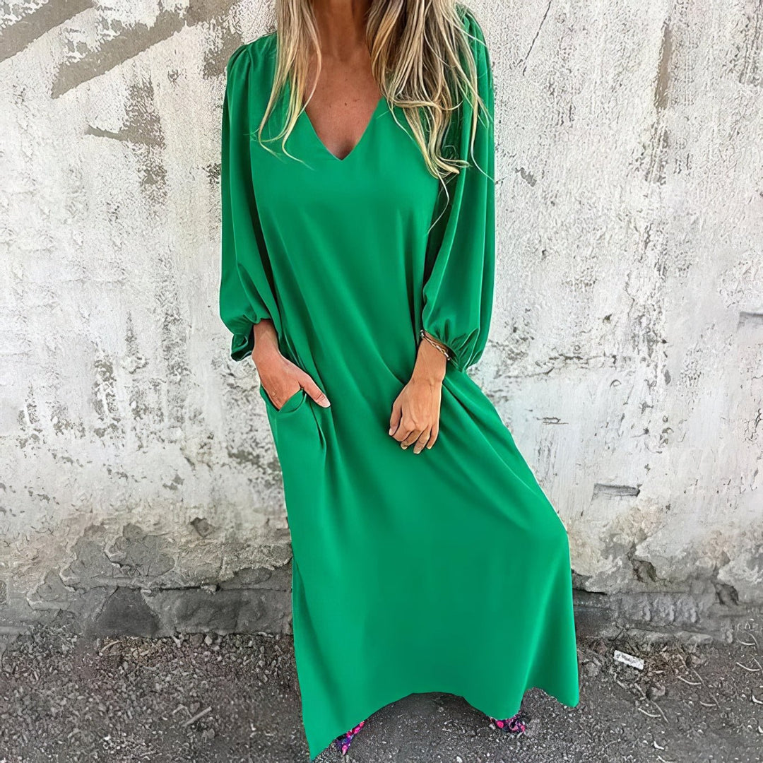 Gilly- Langes Boho-Kleid mit Taschen