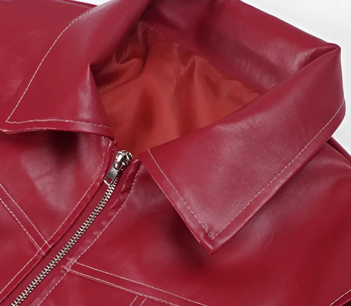 Lässige Oversized Lederjacke