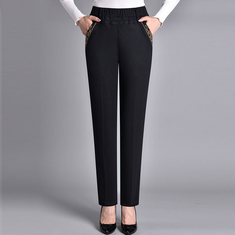 Gela - Damenjeans mit Seitentaschen und elastischem Bund