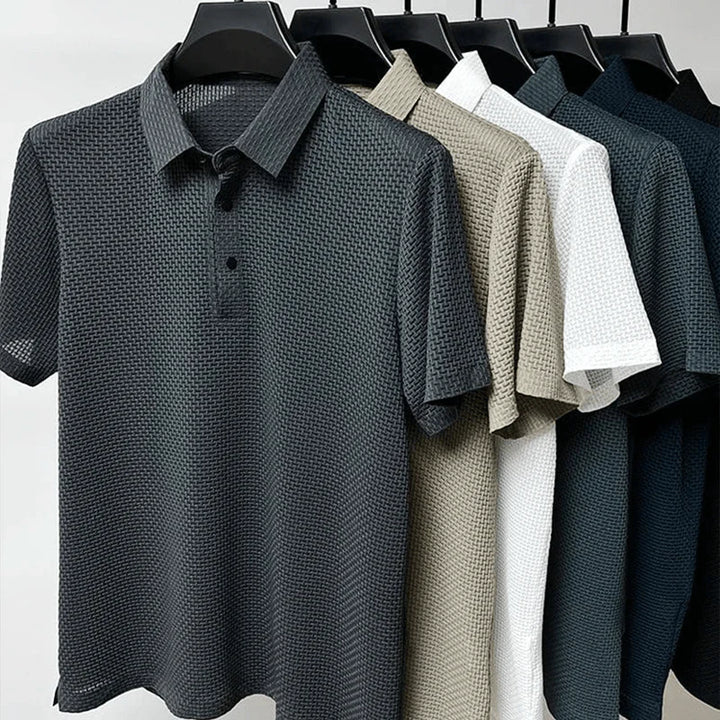Grayson- Bricado Silk Poloshirt