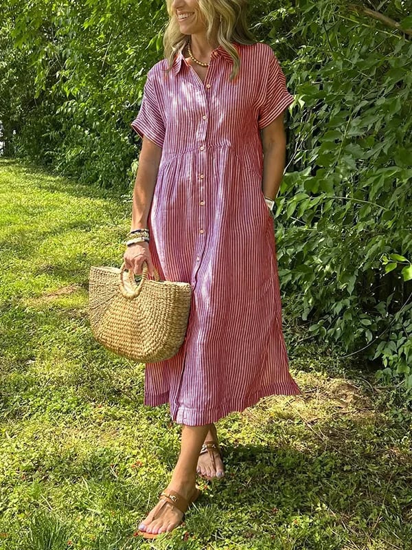 Wilma™ | Gestreiftes Hemdkleid mit zeitloser Eleganz