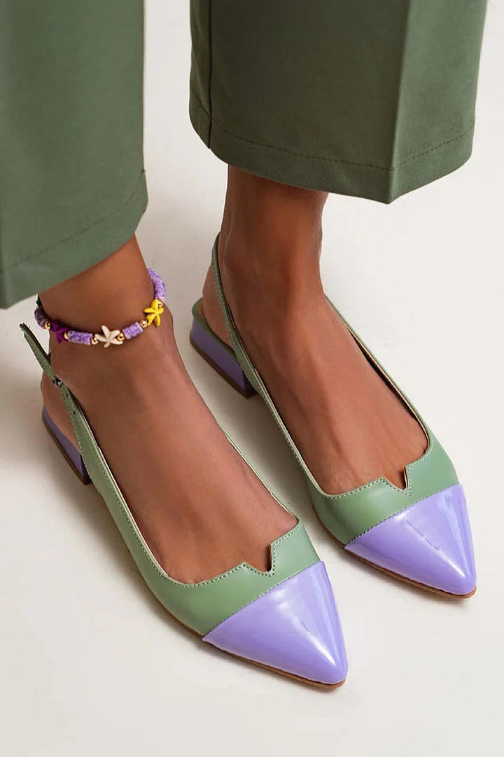 CATERINA - Elegante Bicolor-Ballerinas mit Kontrastspitze