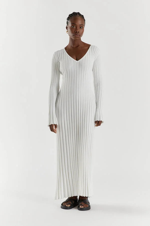 Dianara™ | Strick-Midikleid mit V-Ausschnitt und Ärmeln (Kopie)