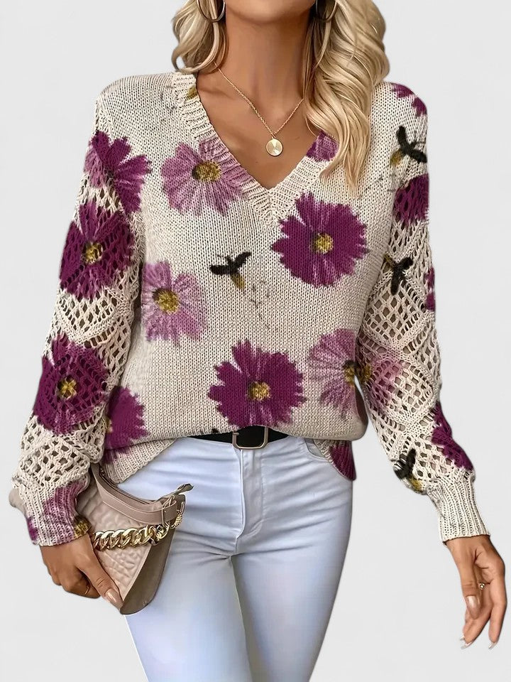 Beatrice – Geblümter Strickpullover