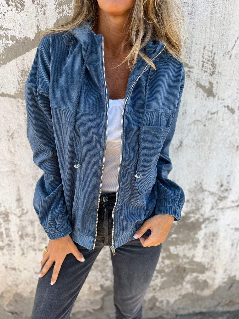 Audrey  - Lässige Jacke mit Kapuze