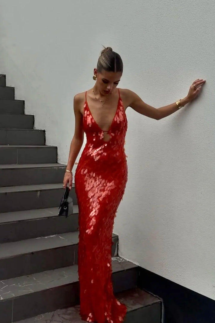 Kailani | Langes Maxikleid mit Pailletten