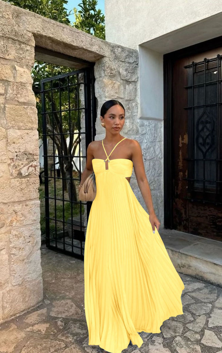 Sienna™ - Plissiertes Sunrise-Abendkleid