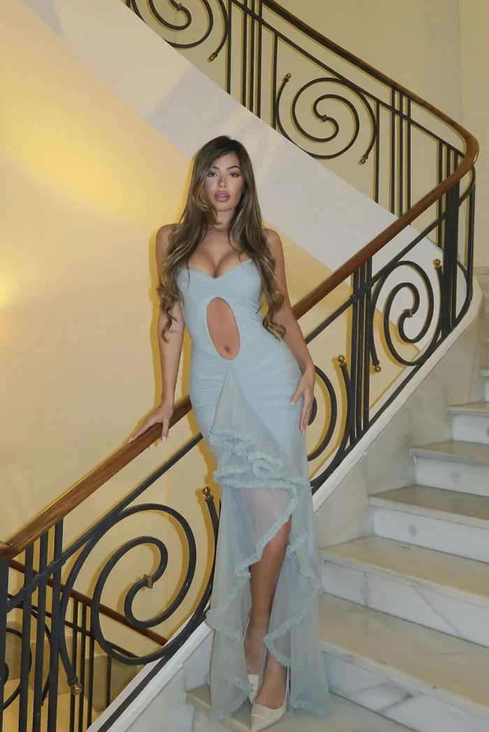 Aerella™ | Maxikleid mit Rüschen und Cut-Outs