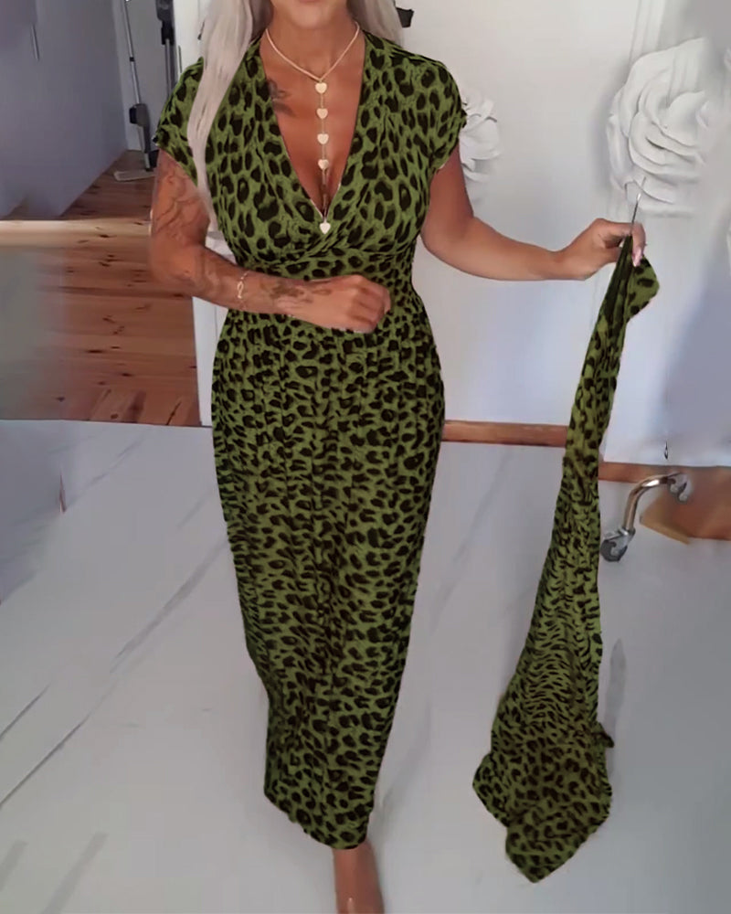 Rosine | Elegantes Kleid mit V-Ausschnitt und Muster
