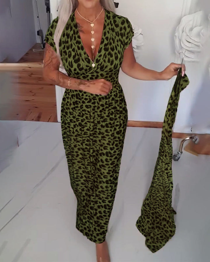 Rosine | Elegantes Kleid mit V-Ausschnitt und Muster
