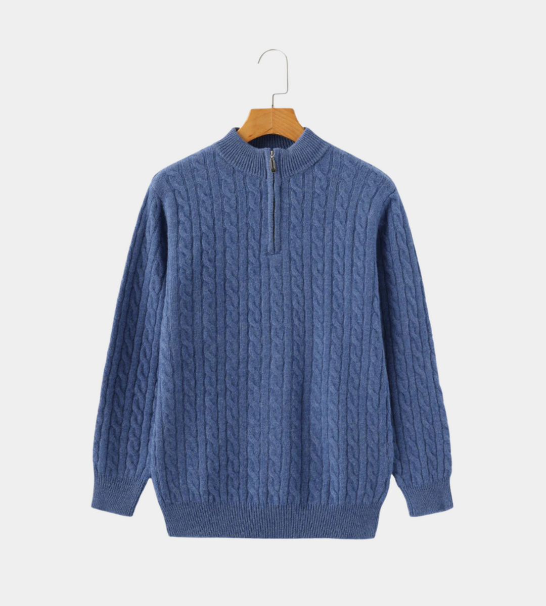 Rian - Zopfpullover mit 1/4-Reißverschluss