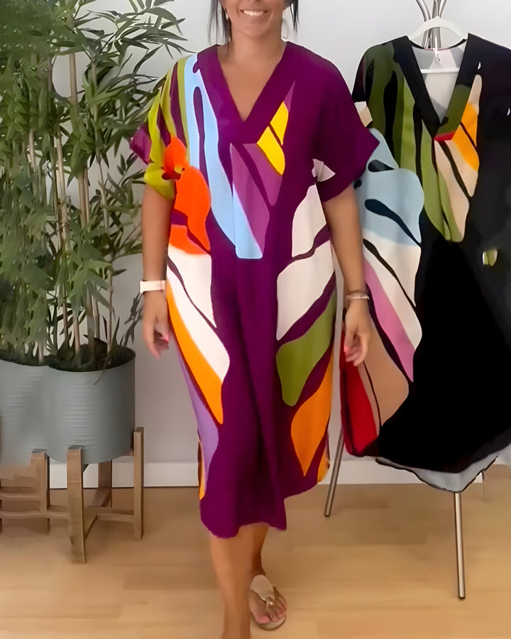 Tuva™ | Ibiza-inspiriertes Sommerkleid mit Blattmuster