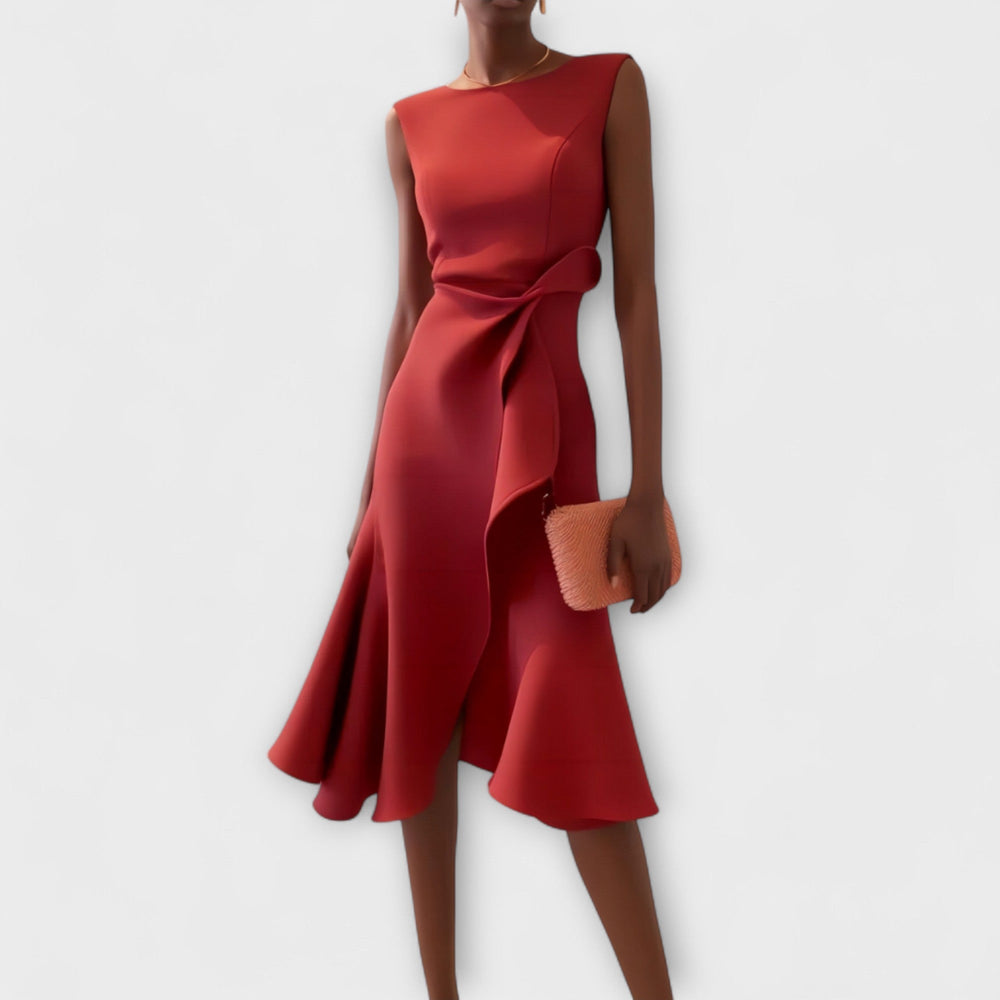 Juliette – Asymmetrisches Drapiertes Midikleid