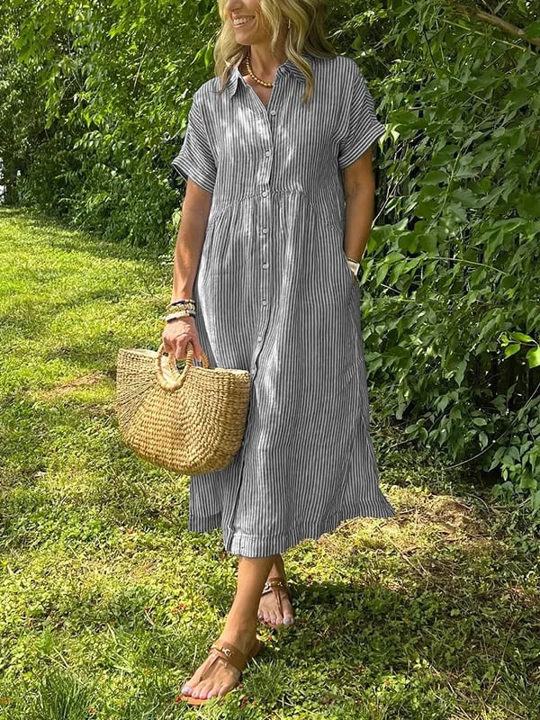 Wilma™ | Gestreiftes Hemdkleid mit zeitloser Eleganz