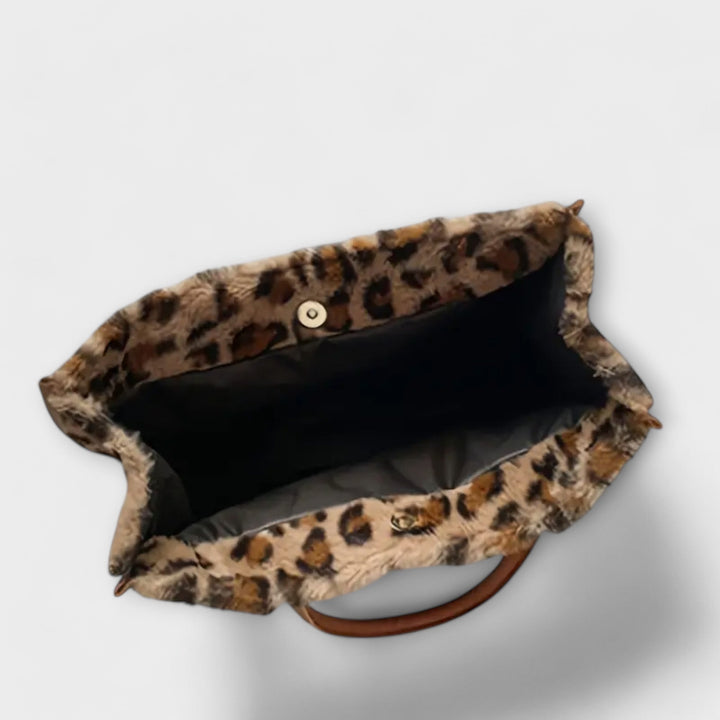 Odalys - Schicke Tasche mit Leopardenmuster aus Plüsch