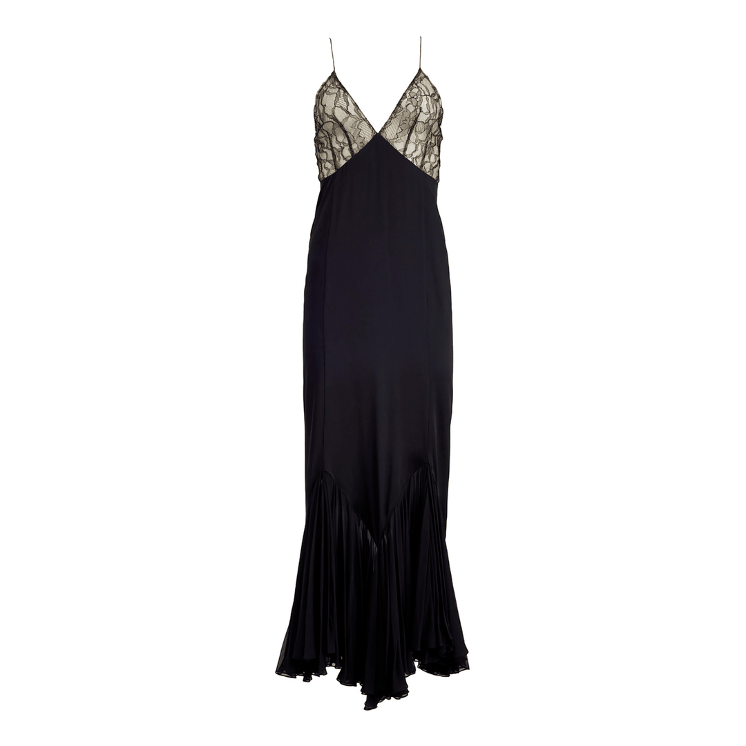 Noreia ™ | Maxikleid aus Mesh mit gespleißter Spitze