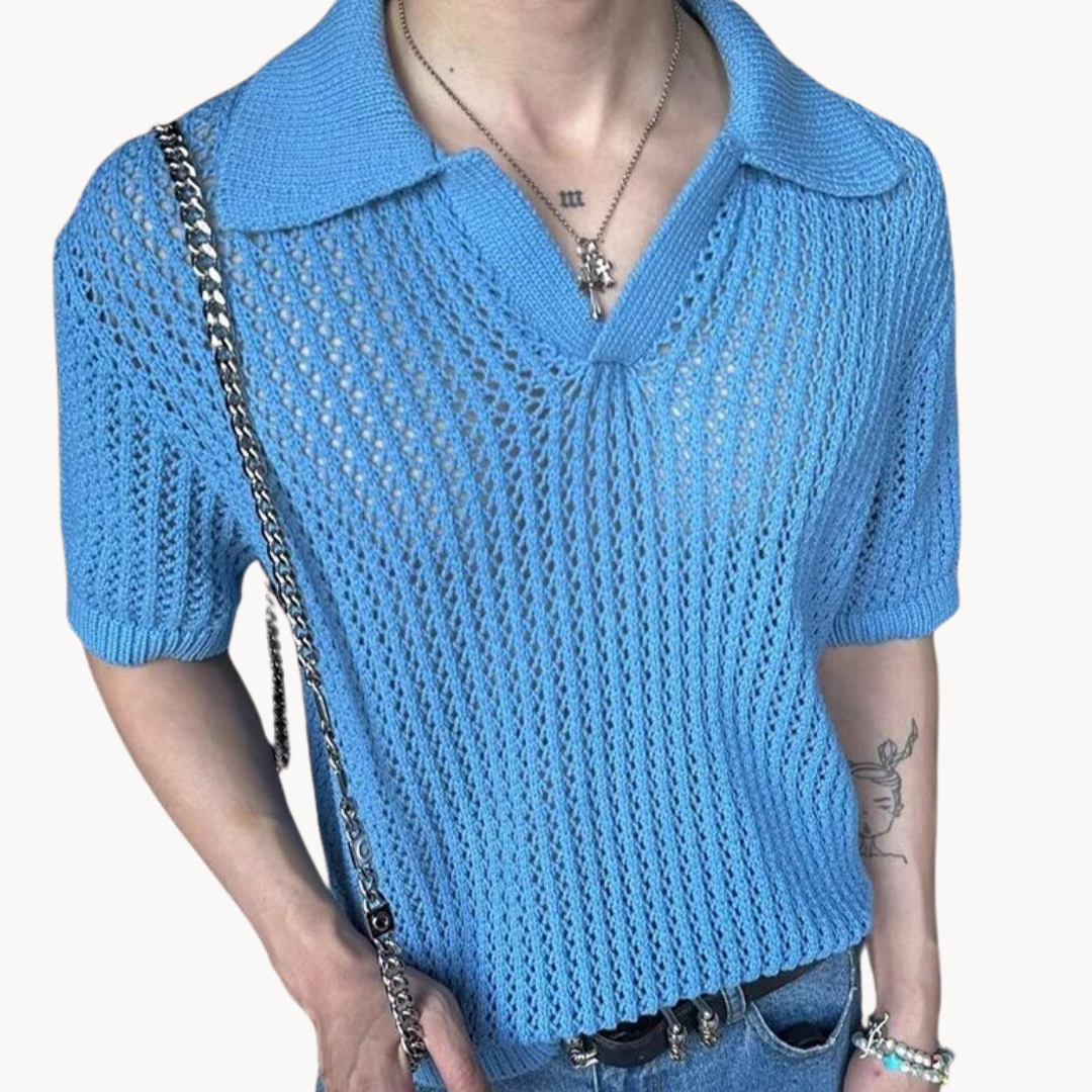 Percy -  Kurzarm Strickpolo