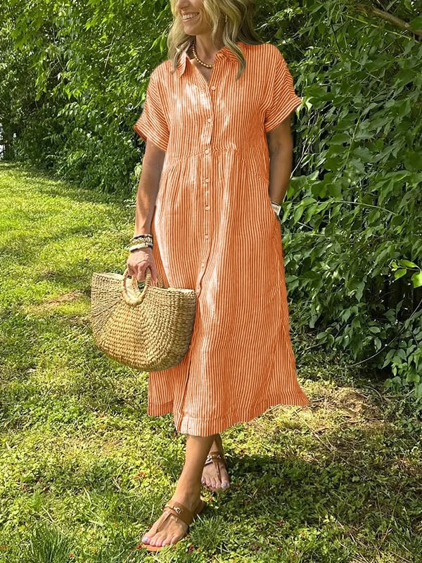 Wilma™ | Gestreiftes Hemdkleid mit zeitloser Eleganz