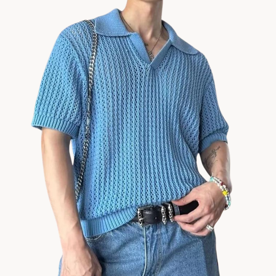 Percy -  Kurzarm Strickpolo