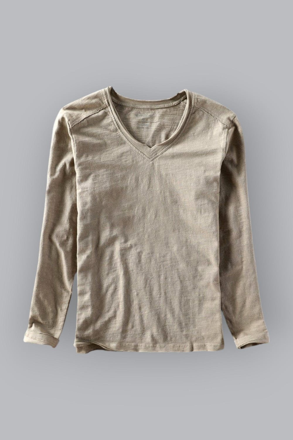 Avery - Plain V Neck Langarm Shirt