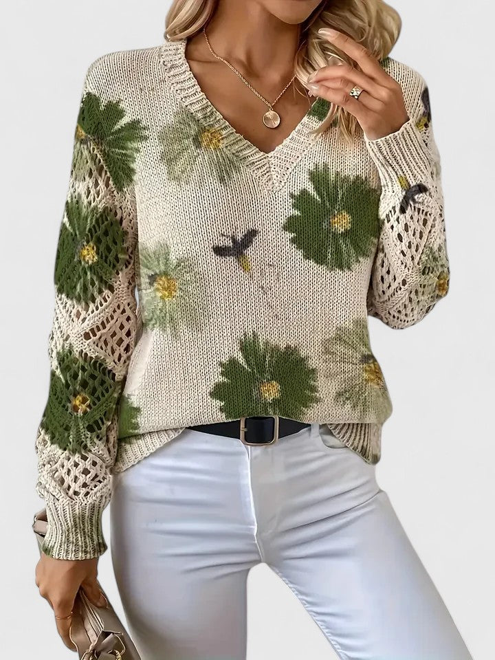 Beatrice – Geblümter Strickpullover