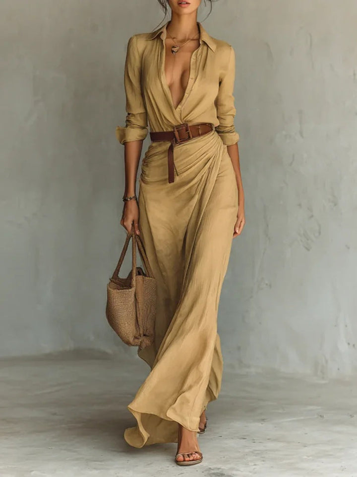 Tailor – Wickel-Maxikleid mit Reverskragen
