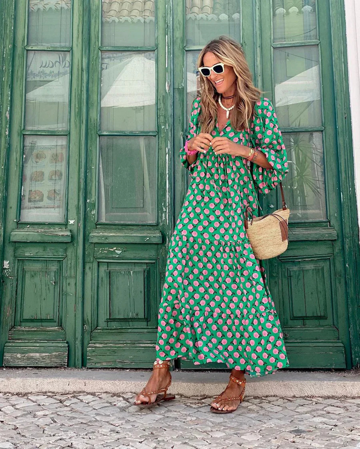 Elin - Bohemian Baumwoll-Maxikleid