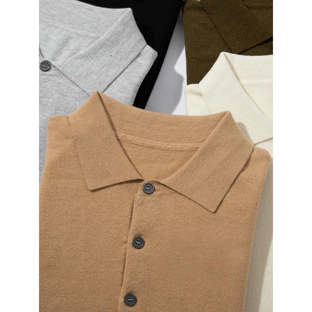 Oscar - Merinowolle Poloshirt