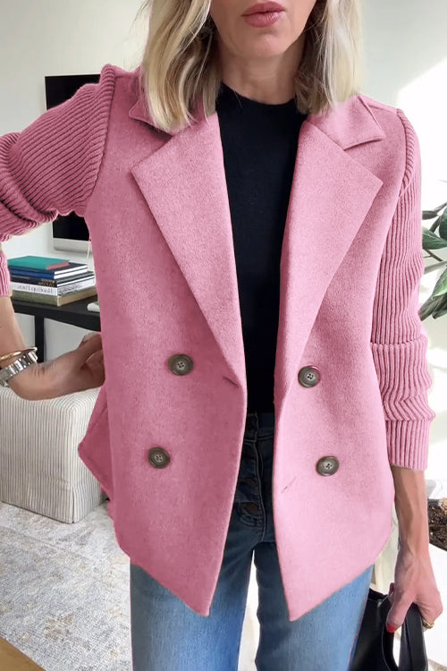 Olivia – Doppelreihiger Strickblazer