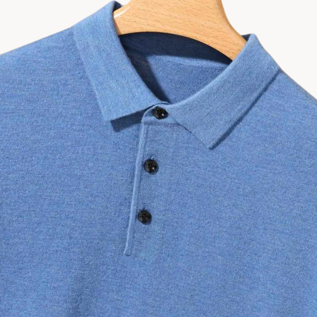 Damian - Merinowolle Poloshirt
