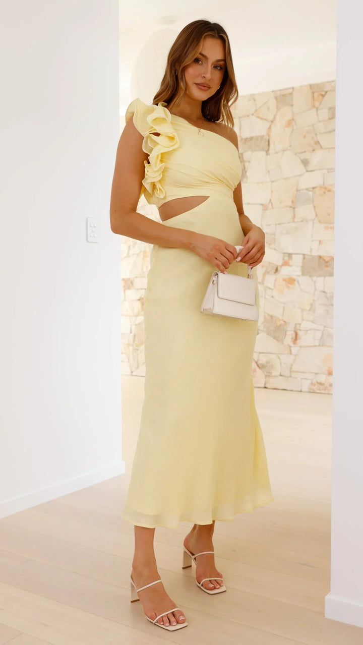 Blaire - Schulterfreies Maxikleid mit Aussparungen