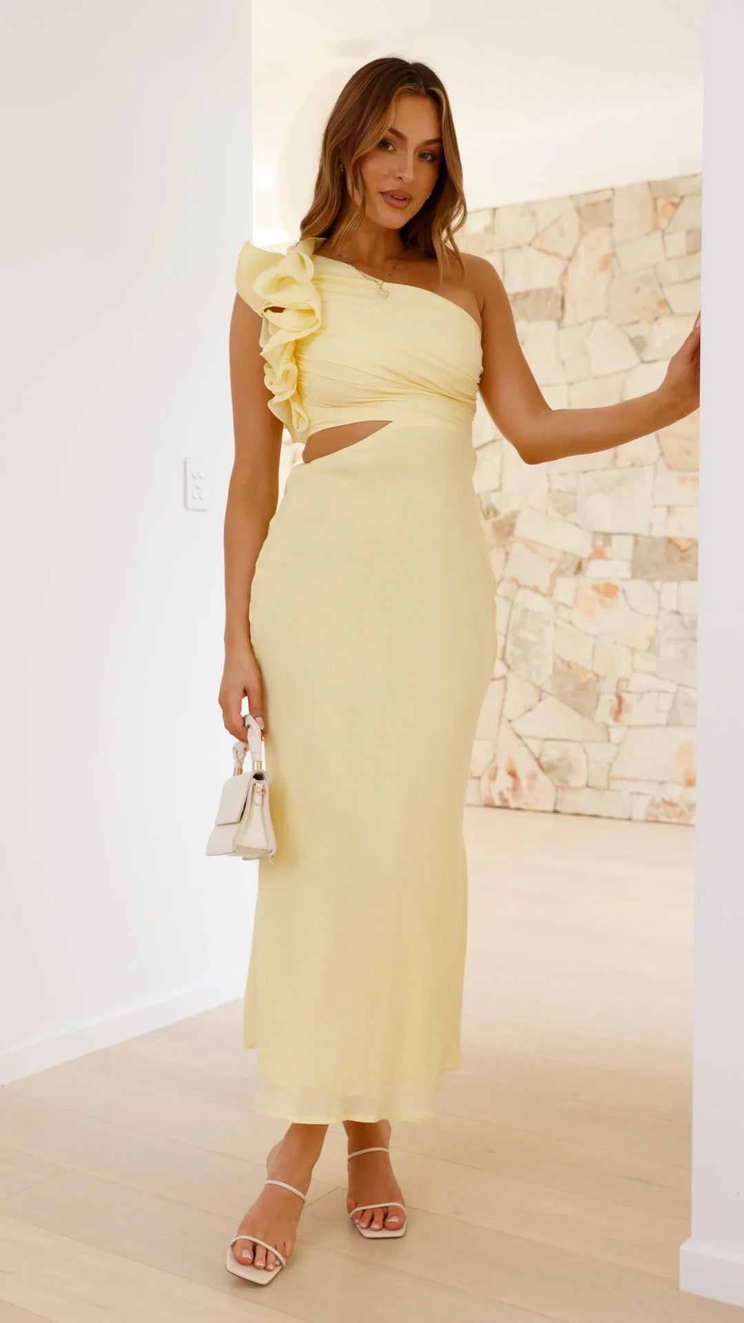 Blaire - Schulterfreies Maxikleid mit Aussparungen